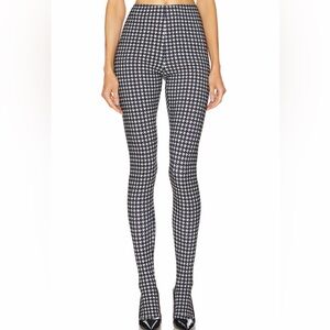 Norma Kamali Black and White Houndstooth Leggings